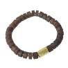 Bracelet d'ambre brut et cylindre plaqué or