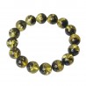 Bracelet avec grosses perle d'ambre naturel de couleur verte