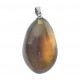Silver 925/1000 pendant with white amber stone leaf shape