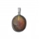 Silver 925/1000 pendant with white amber stone leaf shape