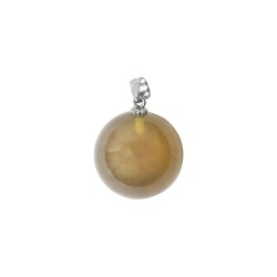 925/1000 colgante de plata con ámbar blanco hoja de forma de piedra
