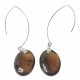 Long Silver Earring and Amber trio multi-color