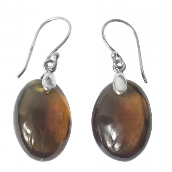 Long Silver Earring and Amber trio multi-color