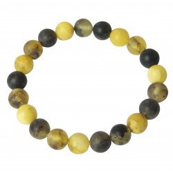 Bracelet perle d'ambre brute multicouleur