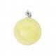 Silver 925/1000 pendant with white amber stone leaf shape