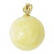 Silver 925/1000 pendant with white amber stone leaf shape