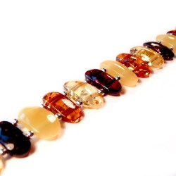 Bracelet en Ambre multicolore, taille ajustable