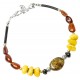 Bracelet d'ambre véritable multicolore avec chaine extensible