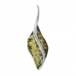 Amber cognac pendant and silver 925/1000 rectangular shape