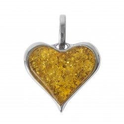 Amber cognac pendant and silver 925/1000 rectangular shape