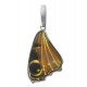 Pendentif aile de papillon en ambre et argent 925/1000 butterfly wing