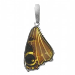 Amber cognac pendant and silver 925/1000 rectangular shape