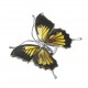 Bague papillon en ambre et argent 925/1000
