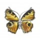 Pendentif papillon ambre et argent 925/1000