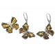 Pendentif papillon ambre et argent 925/1000