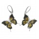 Long Silver Earring and Amber trio multi-color