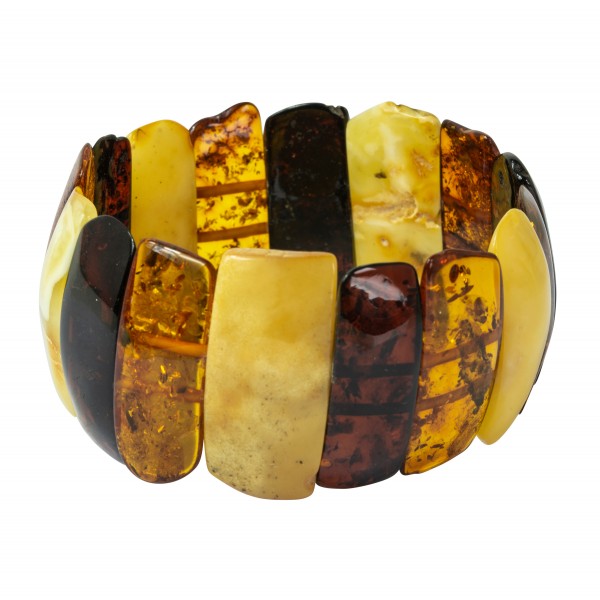 Gros bracelet d'ambre naturel multicolore