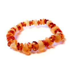 Bracelet bébé en ambre couleur miel et blanc