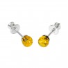 Boucle d'oreille ambre vert forme boule