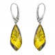 Green Amber and Silver 925/1000 earring
