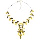 Multicolored amber necklace adult on steel cable