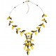 Multicolored amber necklace adult on steel cable