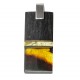 Large precious wood pendant with honey and royal amber