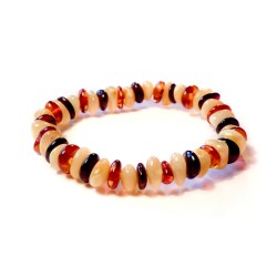 Bracelet bébé en ambre couleur blanc, miel et cognac