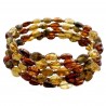 Braccialetto ambrato cognac lucido e grezzo 5 turni