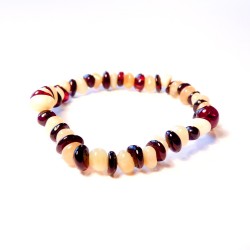 Bracelet en Ambre bébé cerise et blanc