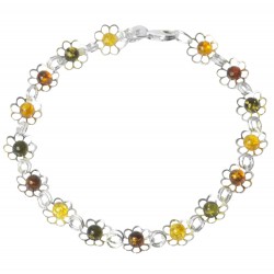 ambra braccialetto colorato e argento 925/1000