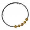 Accordeon bracelet 2 rounds in multicolored amber