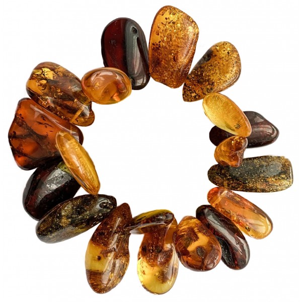 Multicolored adult amber bracelet - petals