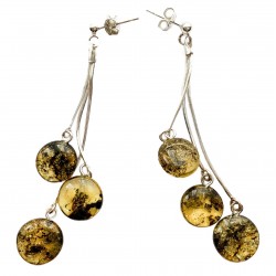 Orecchini con perle d'ambra reale