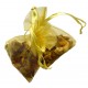 Sachet d'ambre naturel brut dans son sachet d'organza or
