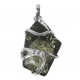 Gros Pendentif en Ambre vert & Argent