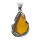 Pendentif Ambre Jaune en Argent