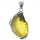 Pendentif en Argent et Ambre naturel taillé dans la masse
