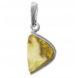 Pendentif ambre jaune nuage en Argent massif
