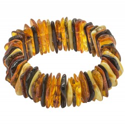 Amber bracelet multicolored natural shape