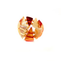 Bague en Ambre bicolore