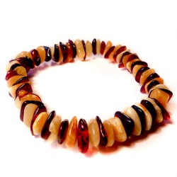Bracelet en Ambre couleur cognac et blanc