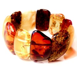 Gros Bracelet en Ambre Multicolore