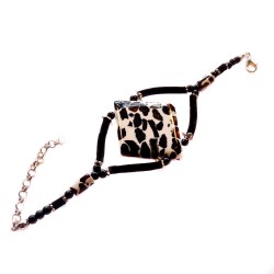 Bracelet d'ambre mozaïque forme losange