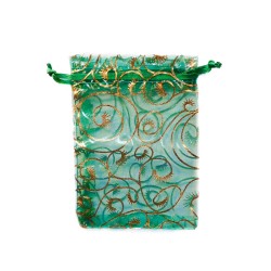 Sachet organza vert décoration plante