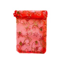 Sachet organza rouge décoration noël