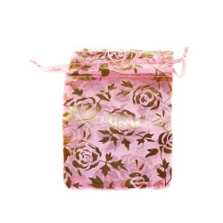 Sachet organza rose décoration rose