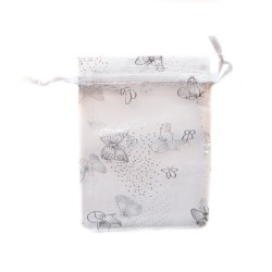White organza bag with butterfly decoration