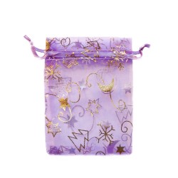 Sachet organza violet décoration noël