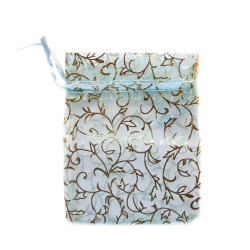 Sachet organza bleu ciel décoration plante